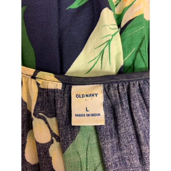 Old Navy Womens Dress Tropical Floral Resort Vacation Island Cruise Size L Mini - Picture 6 of 10